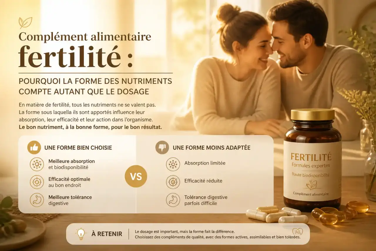 Complément alimentaire fertilité : pourquoi la forme des nutriments compte autant que le dosage
