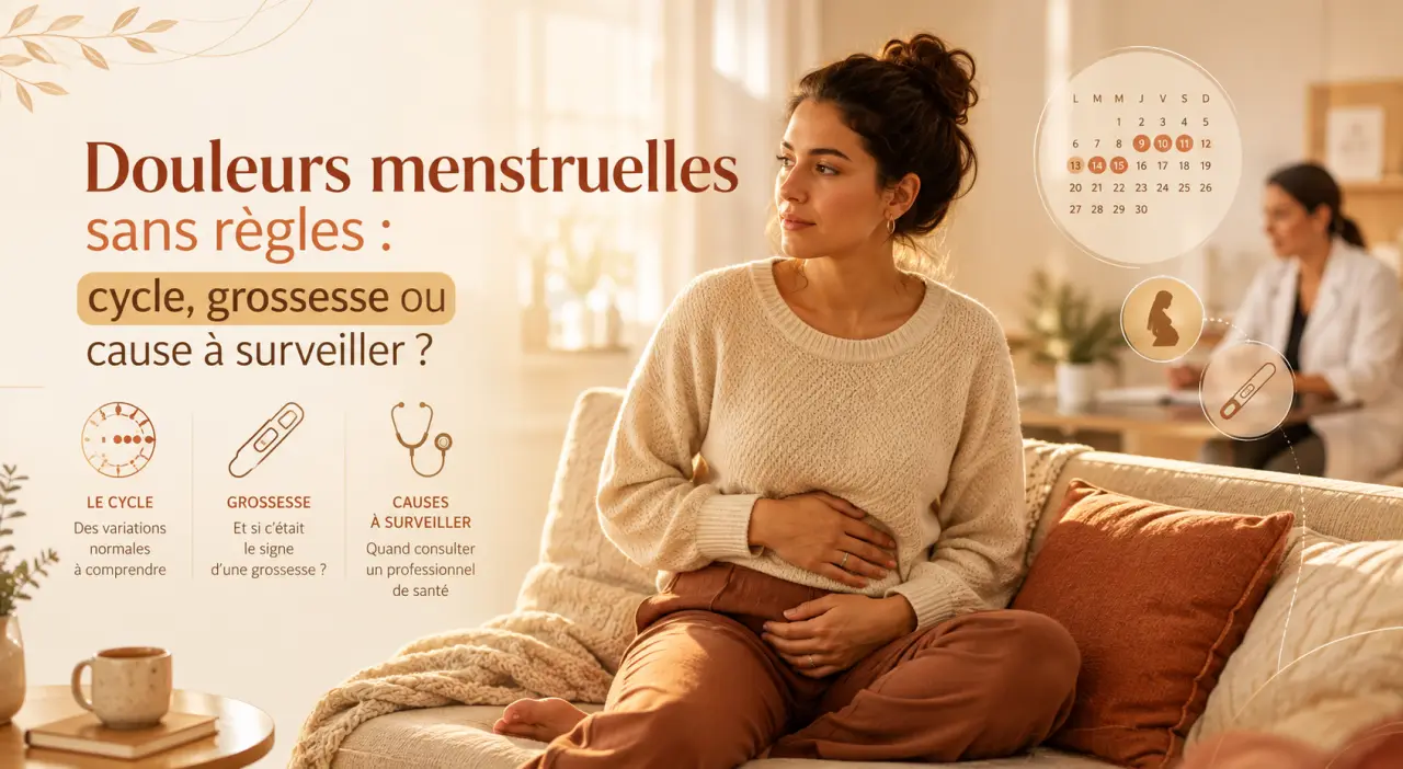 Douleurs menstruelles sans règles : cycle, grossesse ou cause à surveiller ?