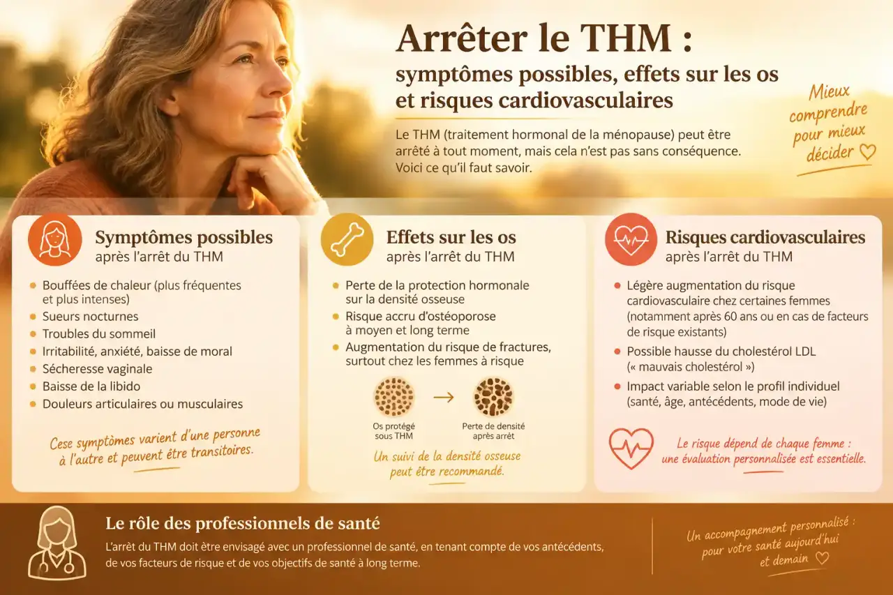 Arrêter le THM : symptômes possibles, effets sur les os et risques cardiovasculaires